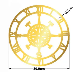 Roman Ring With Compass 30 cm Dia Acrylic Cutting For Resin Clock Art (Dark Gold)