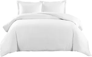 Royal Tradition Solid 650 Thread Count Cotton Blend Twin/Twin Extra Long (XL) Duvet Cover Set (White) Includes: 1-Duvet/Comforter Cover and 1-Pillow Sham