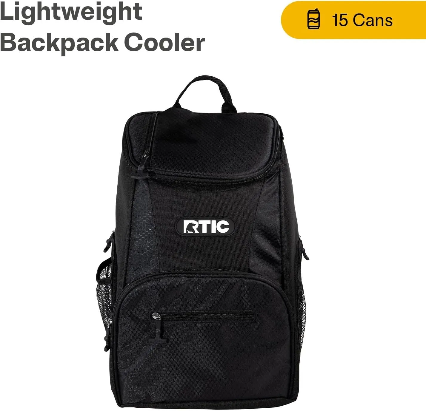 RTIC 15 Can Lightweight Backpack Cooler Soft Insulated Portable Bag for Lunch, Beach, Drink, Beverage, Travel, Camping, Picnic, Car, Hiking,