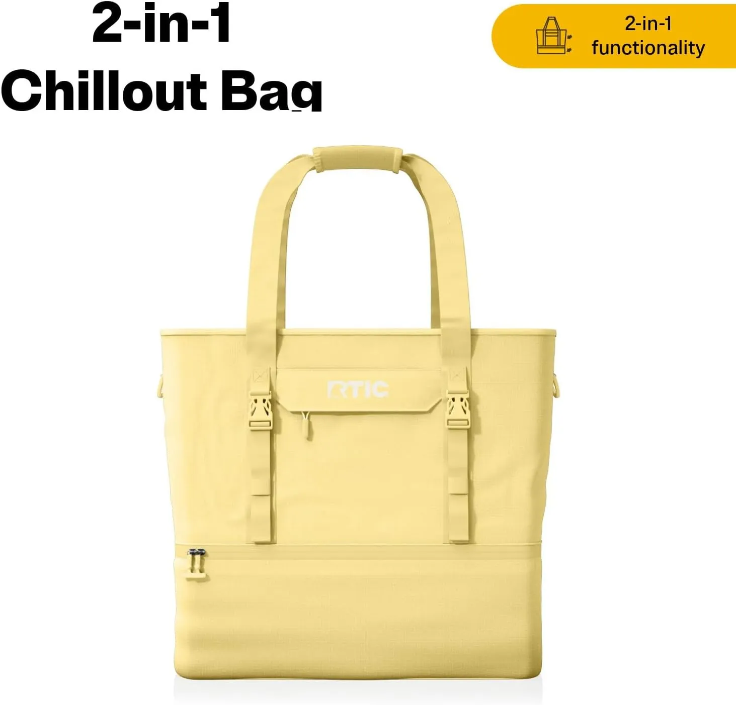 RTIC 2-in-1 Chillout Bag Soft Insulated Cooler Tote, Portable, for Lunch, Beach, Travel, Drink, Beverage, Car, Camping, Picnic, 24-Can Capacity,