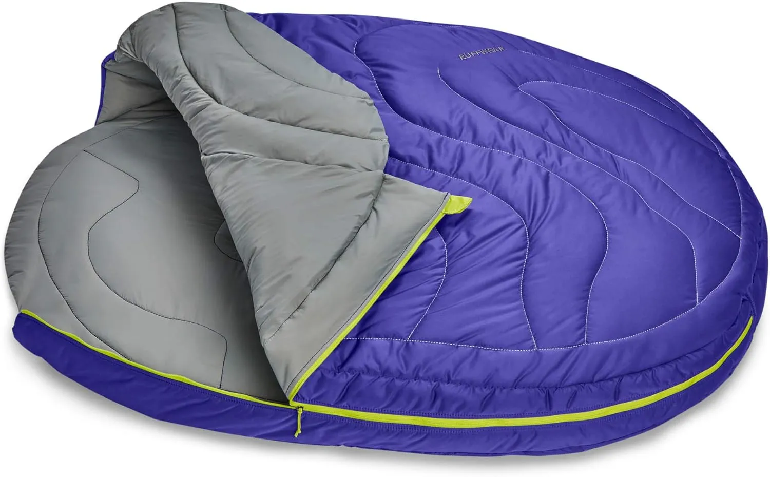 Ruffwear, Highlands Dog Sleeping Bag, Water-Resistant Portable Dog Bed for Outdoor Use, Huckleberry Blue, Large