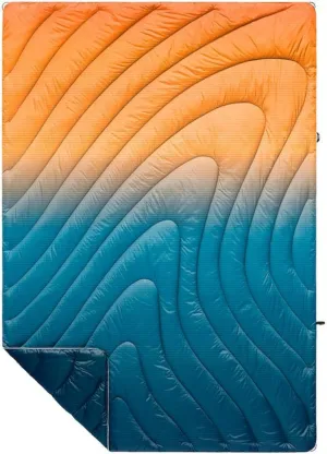 Rumpl Original Puffy Blanket - Warm Puffy Camping Blanket, 100% Recycled Polyester Insulation, Lightweight, Packable, Water-Resistant, Outdoor Puffer Blanket, 52"x75", V1, Sunset Fade