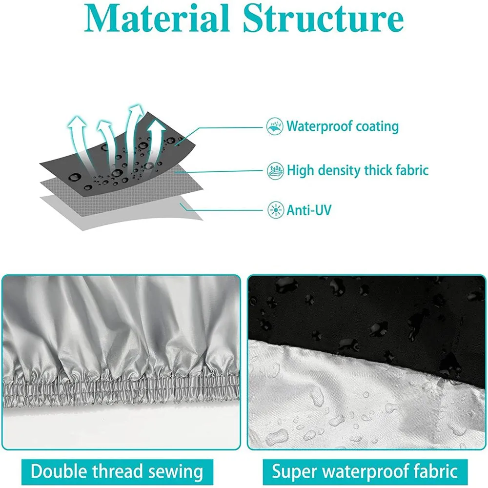 Rynx | XXL Motorcycle Cover Outdoor Waterproof, All-Year Motorcycle Sun Dust Cover - Black and Silver