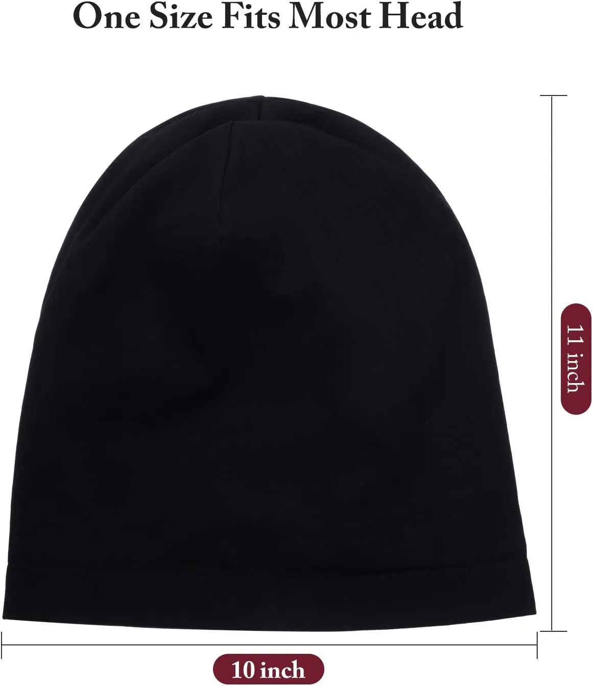 SATINIOR 6 Pieces Satin Lined Sleep Cap Slouchy Skull Beanie Hat Night Hair Cap Headwear Head Wrap for Curly Hair Women Girl