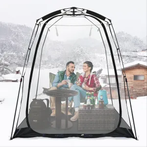 Screen House Pop Up Canopy, Portable Tent for Camping Outdoor Gazebo Weatherproof Prefab Tiny Homes, Black (6x6FT)