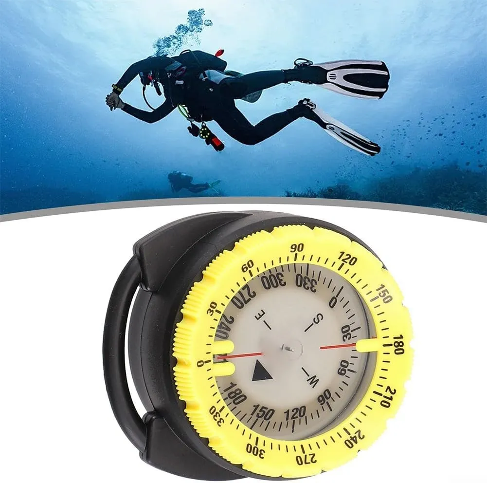 Scuba Choice Diving Dive Com-Pass with Retractable Clip, Dive Com-Pass Waterproof Com-Pass, Luminous Divingcompass with Reading Window Underwater