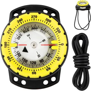 Scuba Dive Compass, Waterproof 5ATM Marine Navigation Wrist Compass with Bungee Mount and Cord, Glow in The Dark for Underwater Diving, Sailing, Camping, Kayaking, Hiking