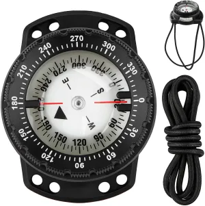 Scuba Dive Compass, Waterproof 5ATM Marine Navigation Wrist Compass with Bungee Mount and Cord, Glow in The Dark for Underwater Diving, Sailing, Camping, Kayaking, Hiking