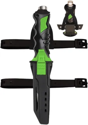 Scuba Diving Knife with Leg Strap Sheath and Petrolatum Jelly Silicone Strap, Double Edged Tactical Sharp Dive Stainless Steel Blade with Lock Release Button for Divers Snorkeling Hunting Hiking