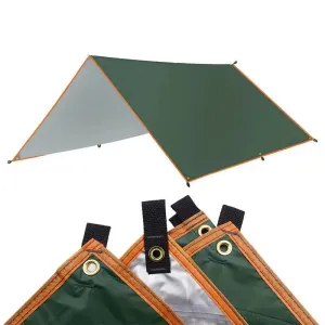 SDJMa Camping Hammock Tarp with Storage Bag & Ropes & Ground Nail Set.