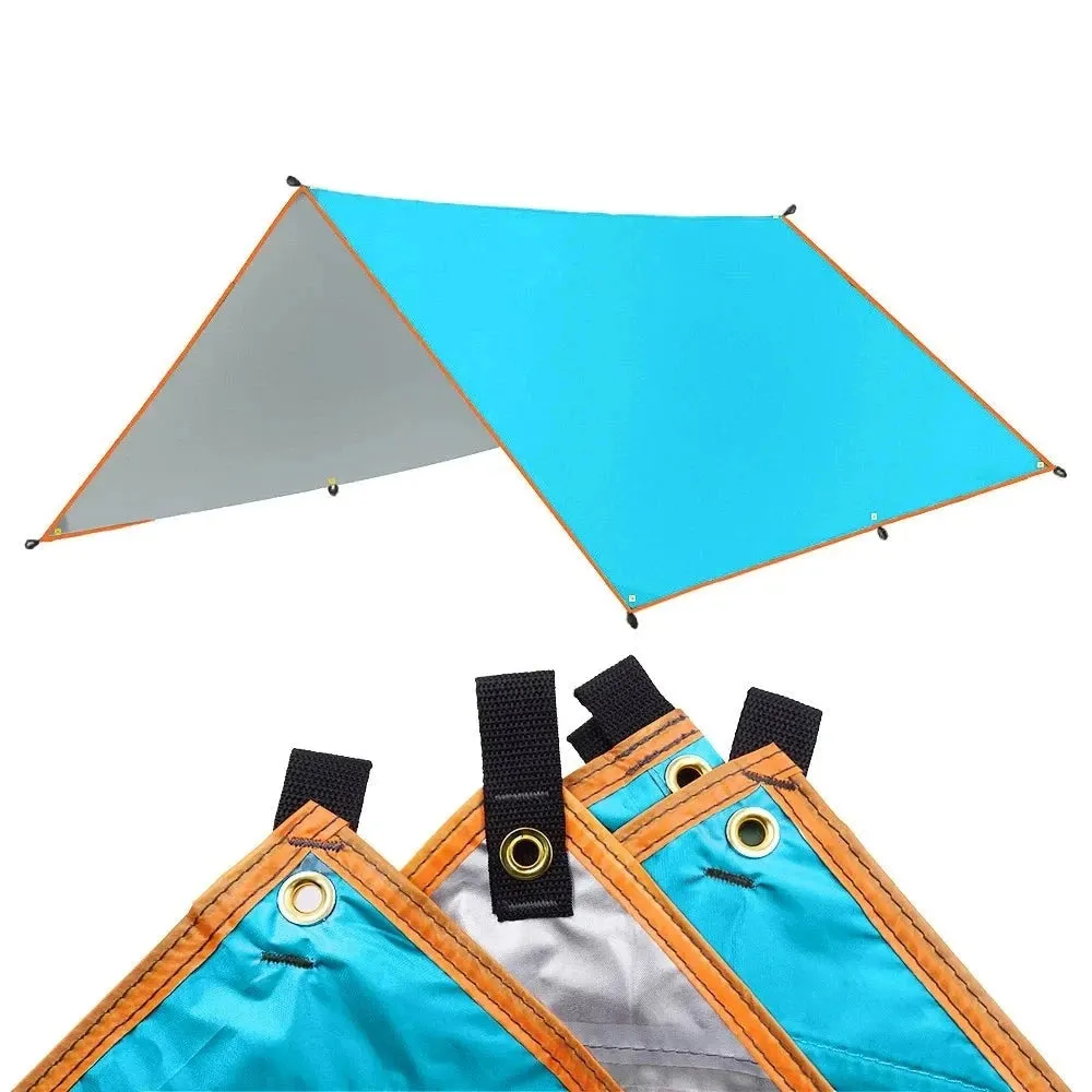 SDJMa Camping Hammock Tarp with Storage Bag & Ropes & Ground Nail Set.