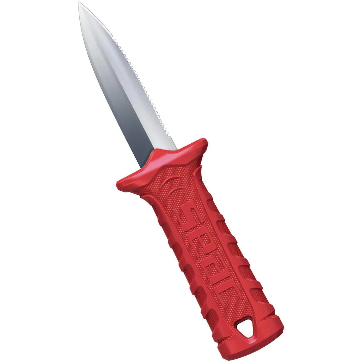 SEAC Samurai, Diving Knife with Safe Holster and Velcro Strap, Small, Red