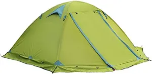 Season 2-Person Double Layer Backpacking Tent Aluminum Rod Windproof Waterproof for Camping Hiking Travel Climbing - Easy Set Up ?(Color:Green)
