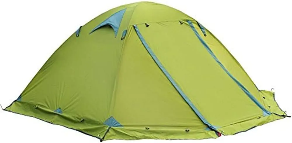 Season 2-Person Double Layer Backpacking Tent Aluminum Rod Windproof Waterproof for Camping Hiking Travel Climbing - Easy Set Up ?(Color:Green)