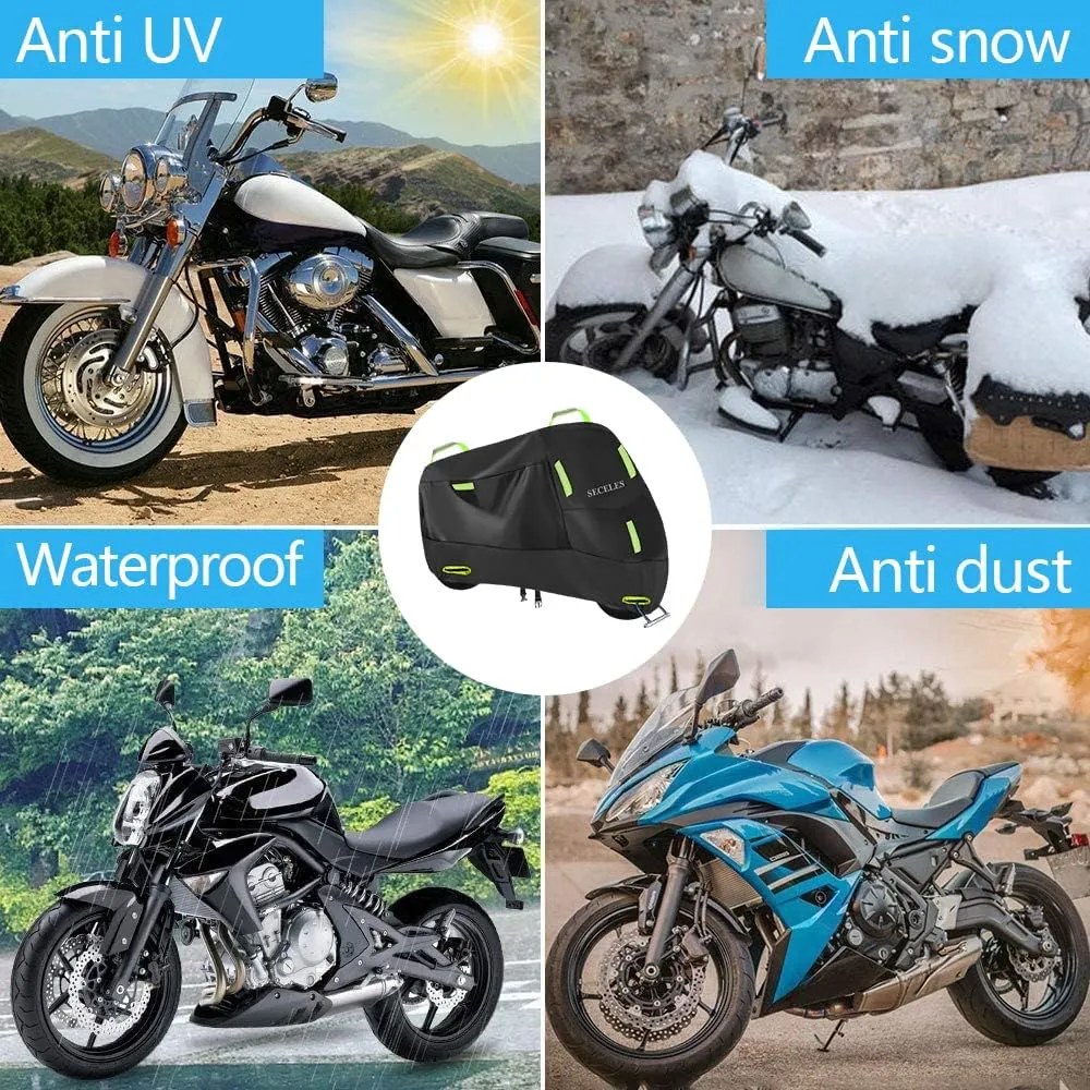 SECELES Scooter Cover Waterproof Outdoor, Vespa Cover All Weather Protection fits up to 82" Vespa Scooter 125cc 150cc Motorcycle Tarp Accesorios para Moto (XL: 82" x 37" x 50")