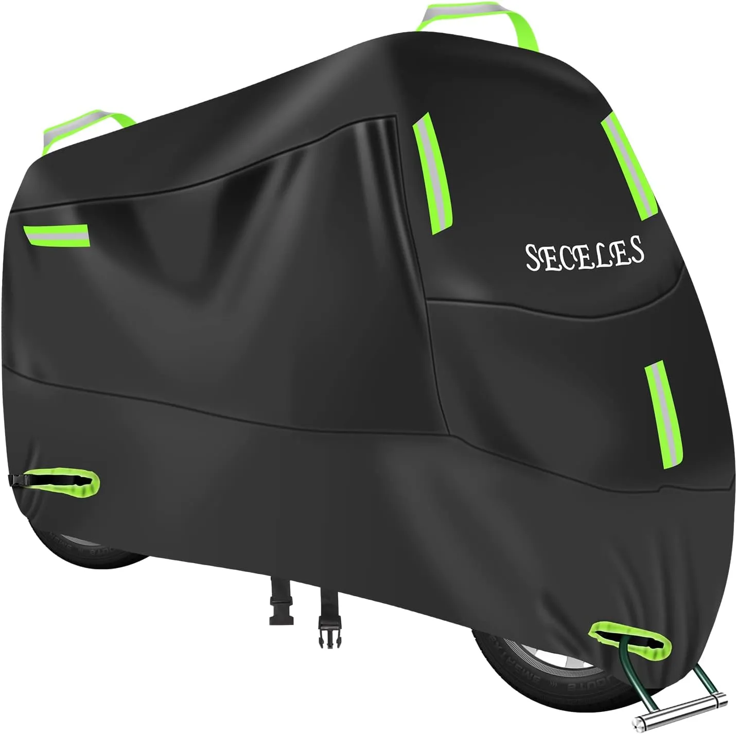 SECELES Scooter Cover Waterproof Outdoor, Vespa Cover All Weather Protection fits up to 82" Vespa Scooter 125cc 150cc Motorcycle Tarp Accesorios para Moto (XL: 82" x 37" x 50")