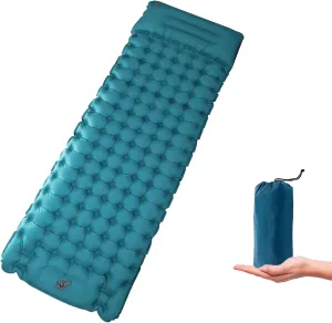 Self Inflating Sleeping Pad for Camping, Waterproof Self Inflating Air Mattress with Pillow, Inflatable Sleeping Pad Single Air Mattress for Hiking Camping Backpacking Tent