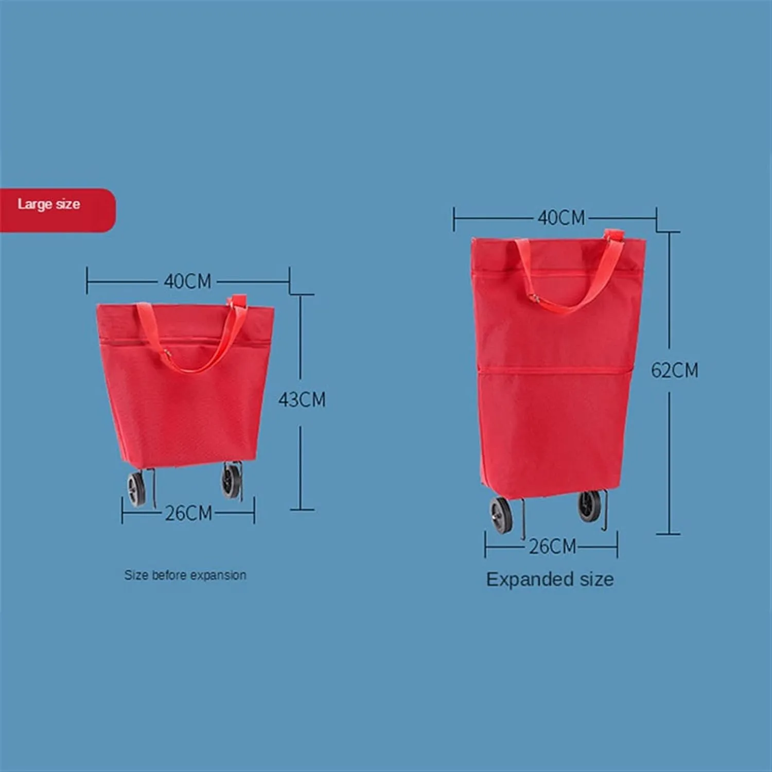Shopping Cart Wheeled Foldable Shopping Bag Cart Double Rolling Wheels Loading Utility Shopping Laundry Grocery Luggage Folding Hand Truck (Color : Q 2)
