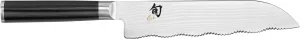 Shun Classic 7" Master Serrated Utility Knife, Handcrafted Japanese Knife, VG-MAX Core with Damascus Stainless Steel Cladding, Pakkawood Handle, Precision and Sharpness for Professional and Home Chefs