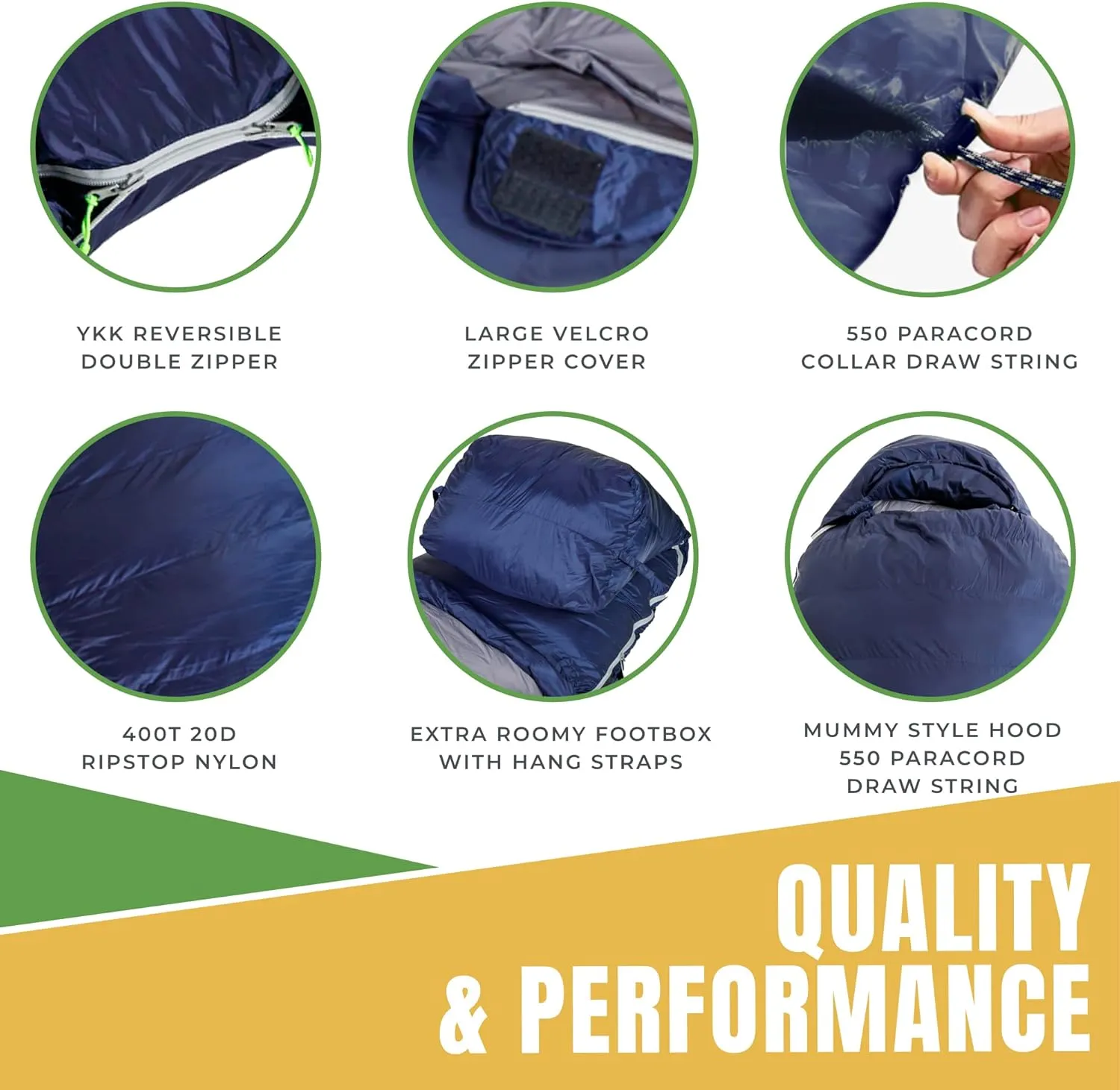SIERRA RUCK 650 Down Sleeping Bag, Lightweight Pack for Hiking, Backpacking, Trekking and 4 Season Camping