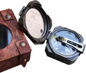 SIFAAT WORLD Military Metal Hiking Compass with Mirror Inside, Professional Boy Scout Geological Compass, Gifts for Son, Compass Gifts for Men