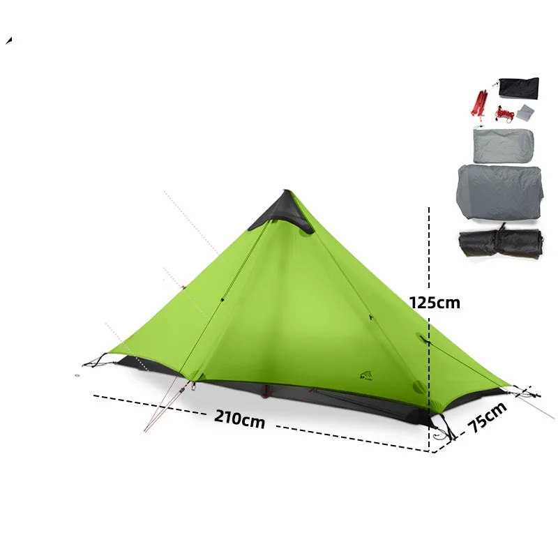 Silicon coated double tip single tip pole less tent rainproof
