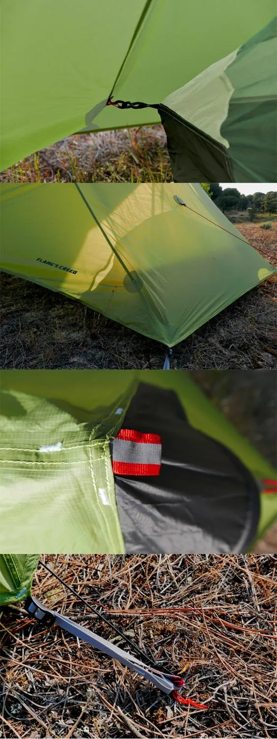Silicon coated double tip single tip pole less tent rainproof