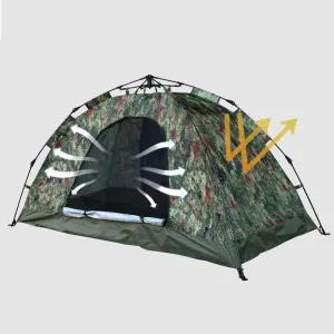 Single Double Double Rainproof Automatic Quick Opening Tent Camping Tent 2 Person Suitable for Family Camping, Traveling, Fishing, Backpacking, Outing, Party, Hiking, etc., Green