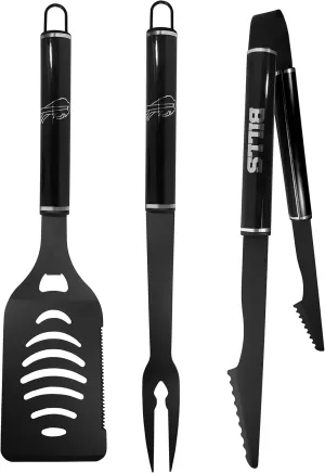 Siskiyou Sports NFL Buffalo Bills 3 pc Monochromatic BBQ Set, Black,One Size