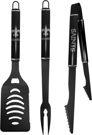Siskiyou Sports NFL New Orleans Saints 3 pc Monochromatic BBQ Set, Black,One Size