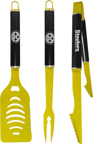 Siskiyou Sports NFL Pittsburgh Steelers 3 pc Color and Black BBQ Set, Team Colors, One Size