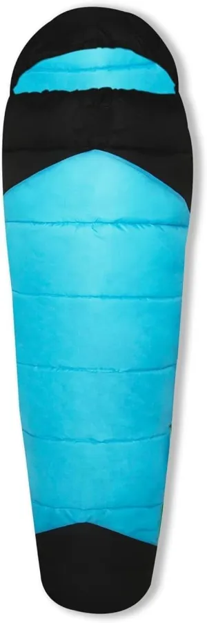 Sleeping Bag Camp Lite  10°C to  20°C,Lightweight Camping Sleep Bag for Indoors & Outdoors (Black-SkyBlue)