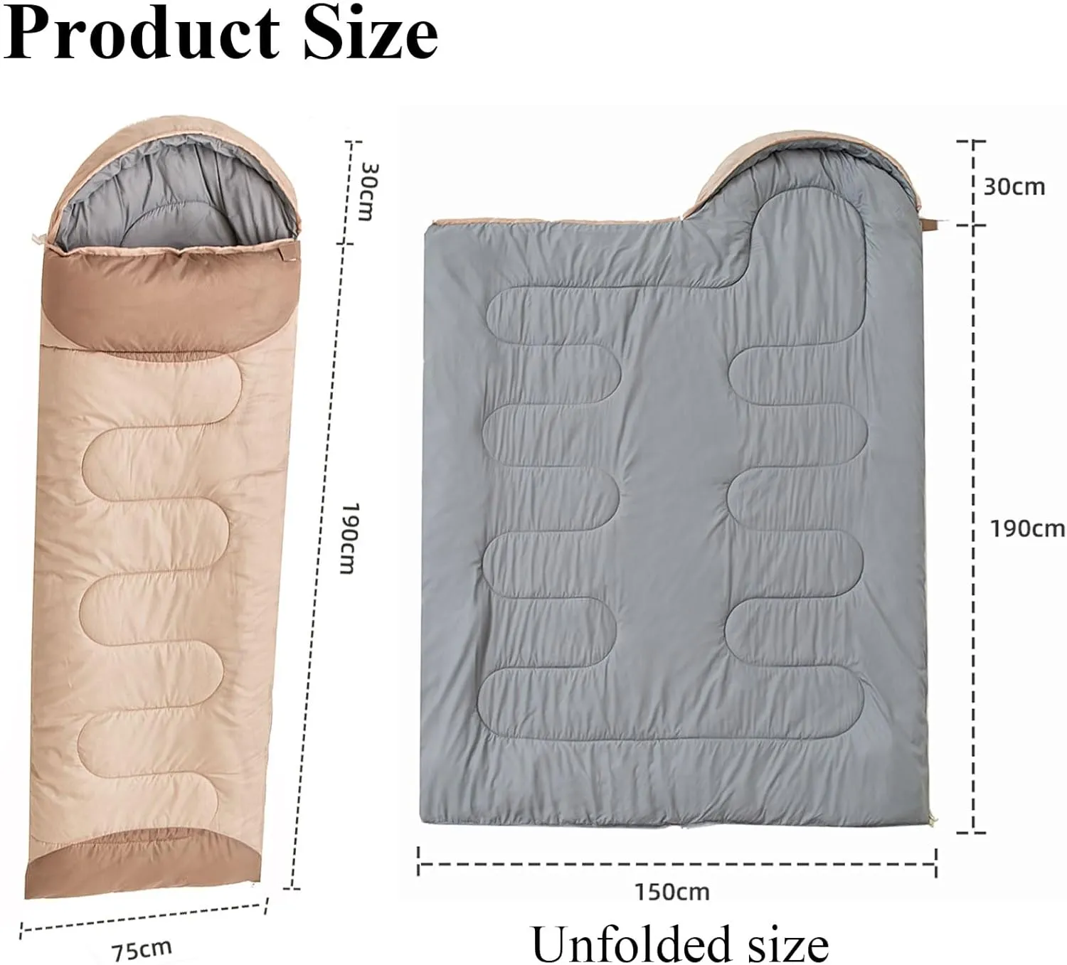 Sleeping Bag, Compact Lightweight Sleeping Bag, Autumn and Winter Ultralight Sleeping Bag for Outdoors Camping, Hiking, Backpacking