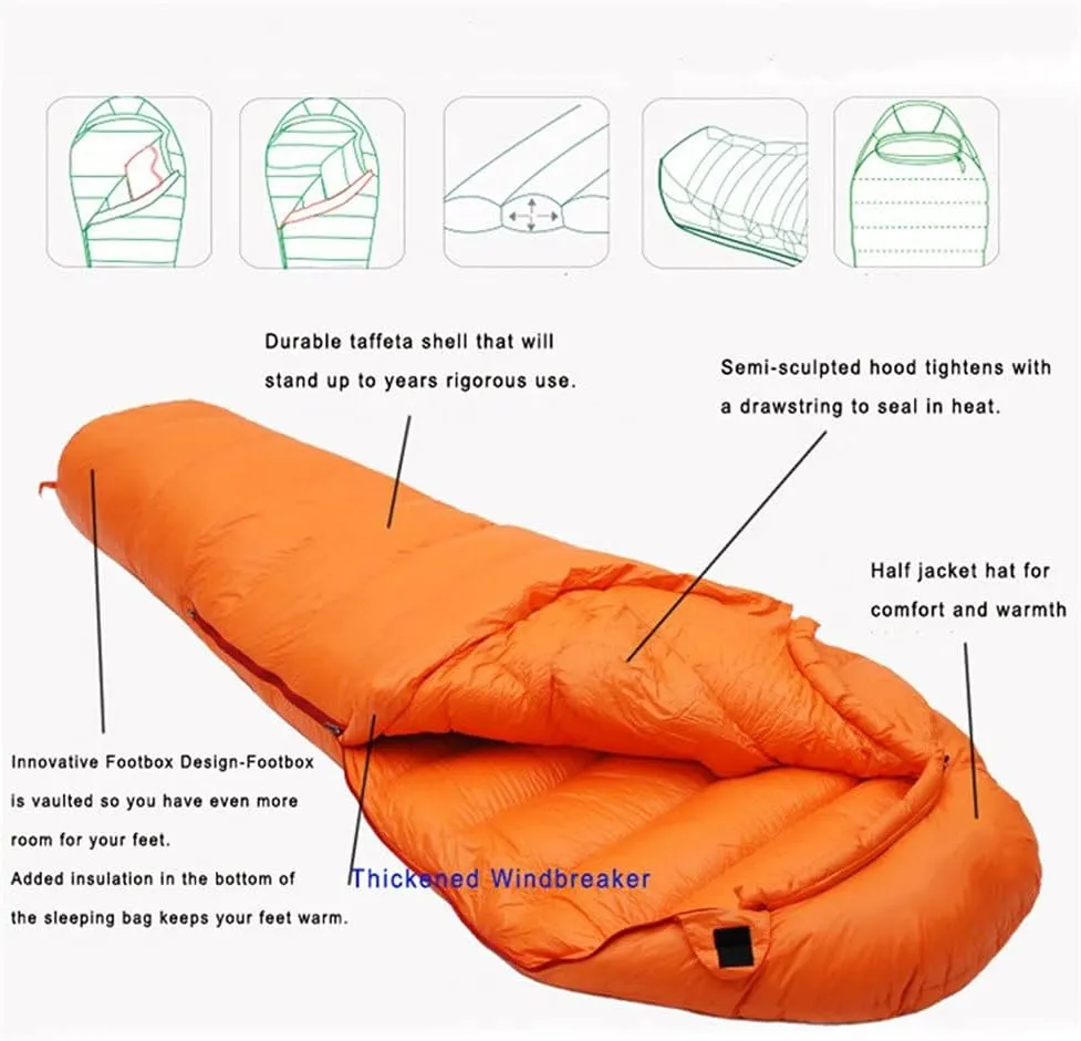 Sleeping Bag for Adults Degree Cold Weather Sleeping Bags in 4 Seasons Lightweight and Warm Mummy Sleeping Bag for Camping Backpacking and Hiking