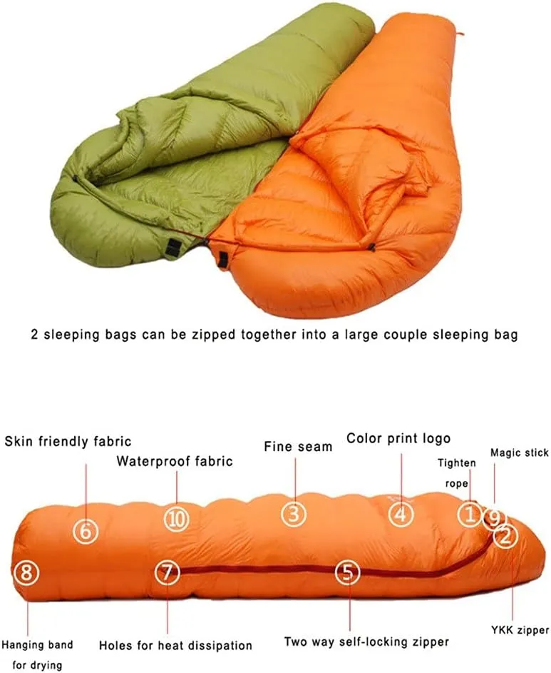 Sleeping Bag for Adults Degree Cold Weather Sleeping Bags in 4 Seasons Lightweight and Warm Mummy Sleeping Bag for Camping Backpacking and Hiking