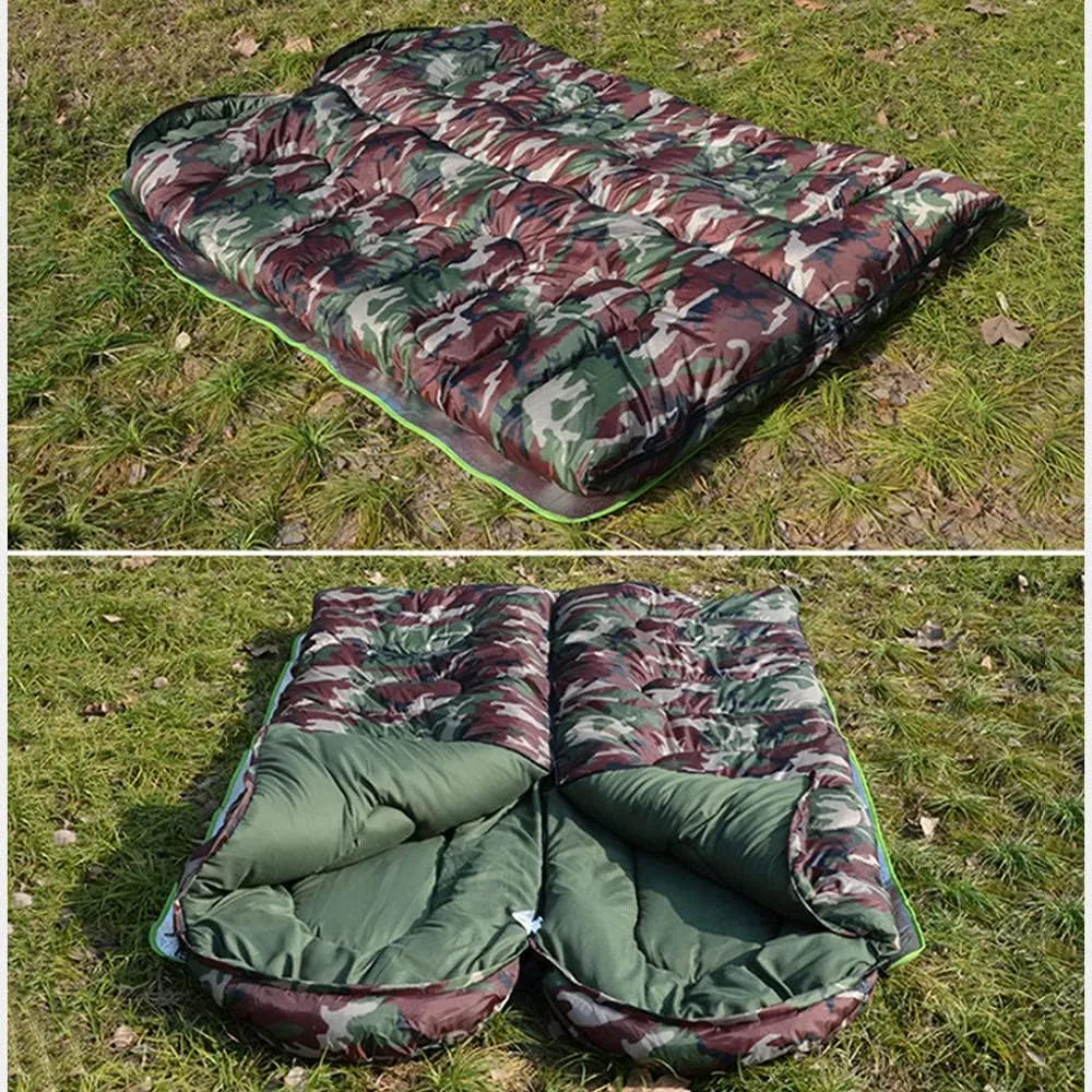 Sleeping Bag for Adults, Envelope Compact Outdoor Sleeping Bags, with Compression Sack, for Adults & Kids -Indoor & Outdoor, Camping, Backpacking, Hiking-1kg_Digital Camouflage Super