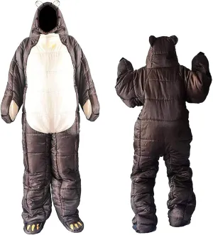 Sleeping Bag Humanoid Sleeping Bag with Thickened Warm Liner Lightweight Waterproof Sleeping Bags with Zippered Holes for Arms and Feet