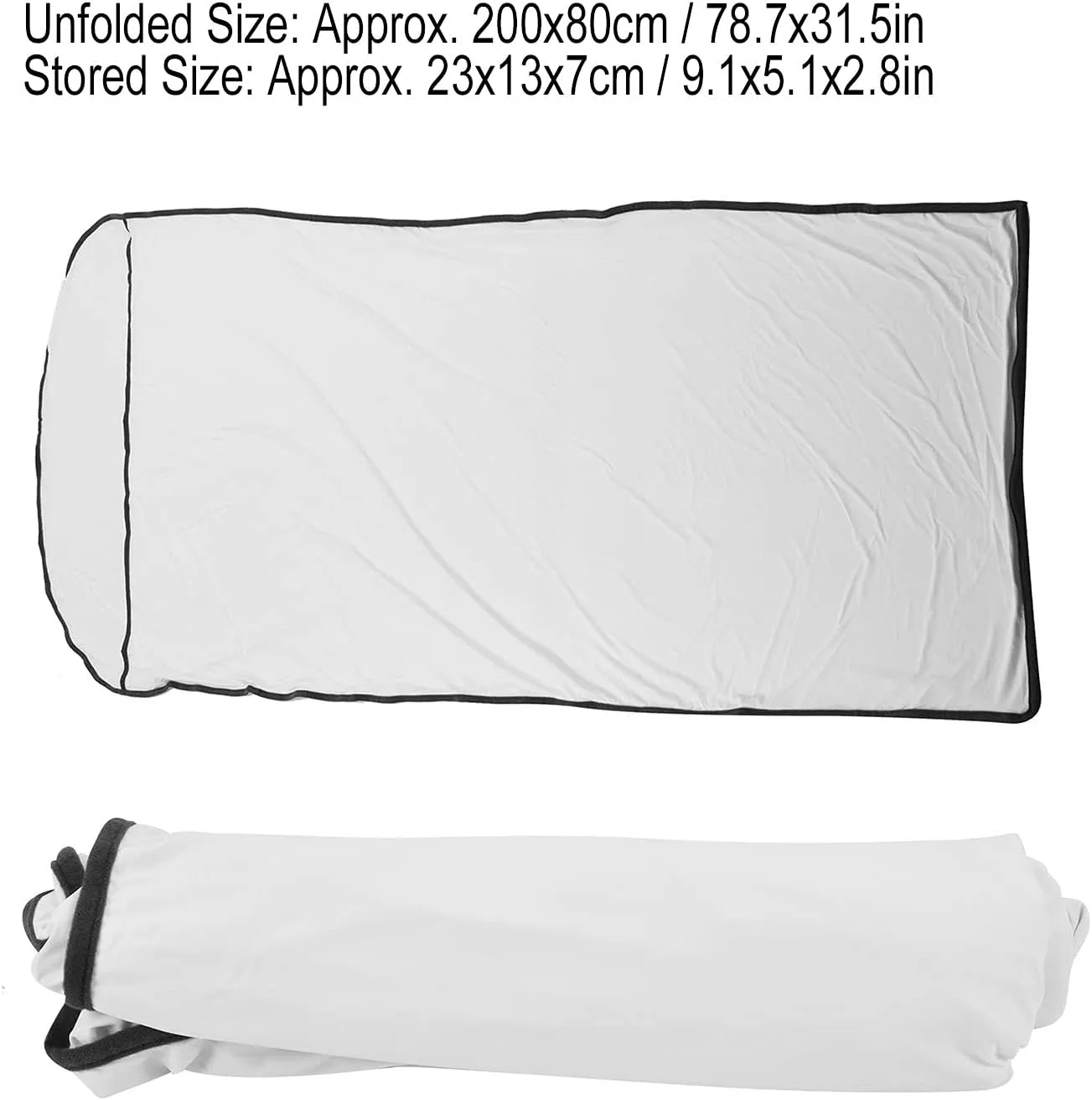 Sleeping Bag Liner, 200x80cm Ultralight Multifunctional Elastic Sleeping Sack Lightweight Breathable Cotton Liner for Picnic Hiking Outdoor Camping(White)
