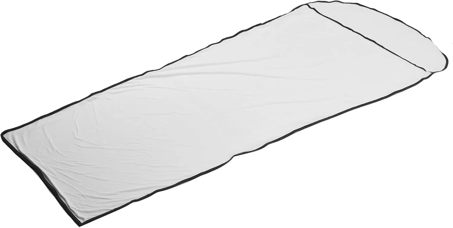 Sleeping Bag Liner, High Stretch Silky Polyester Fabric Skin Friendly Self Tan Sleep Sack, Comfortable Breathable Camping Sleeping Bags, for Outdoor, Camping(White)