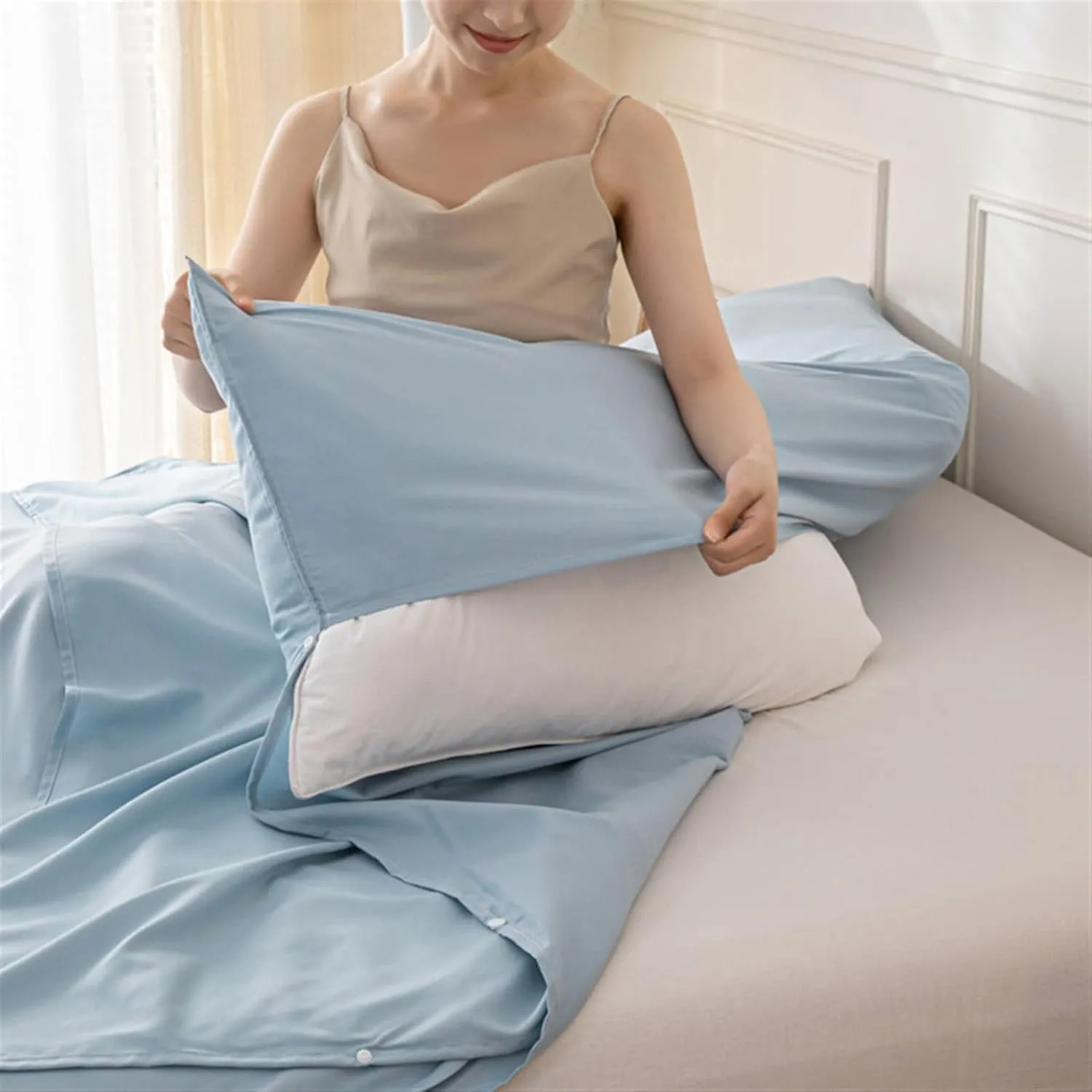 Sleeping Bag Liner Lightweight Portable Sleeping Sheet Dirt-Proof Compact Travel Camping Sheet for Outdoor Travel Hiking Hotels