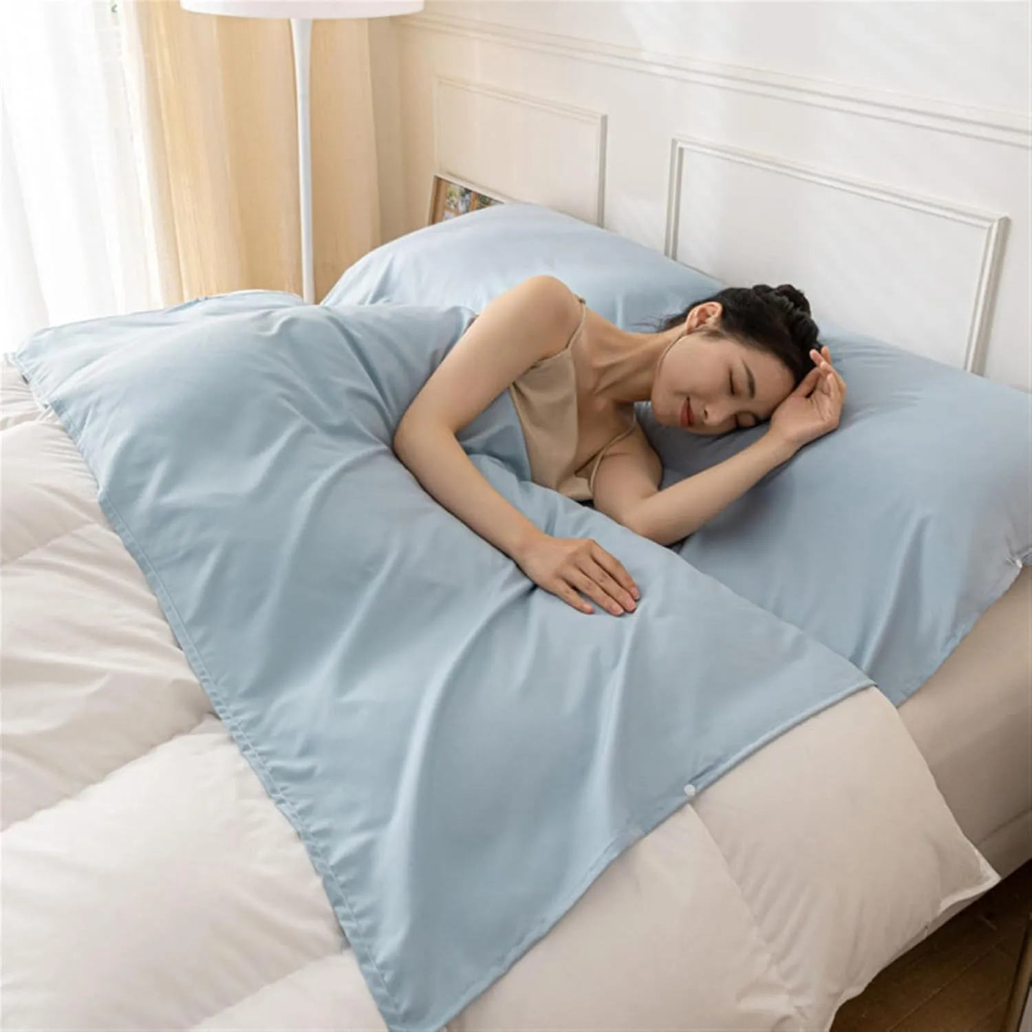Sleeping Bag Liner Lightweight Portable Sleeping Sheet Dirt-Proof Compact Travel Camping Sheet for Outdoor Travel Hiking Hotels