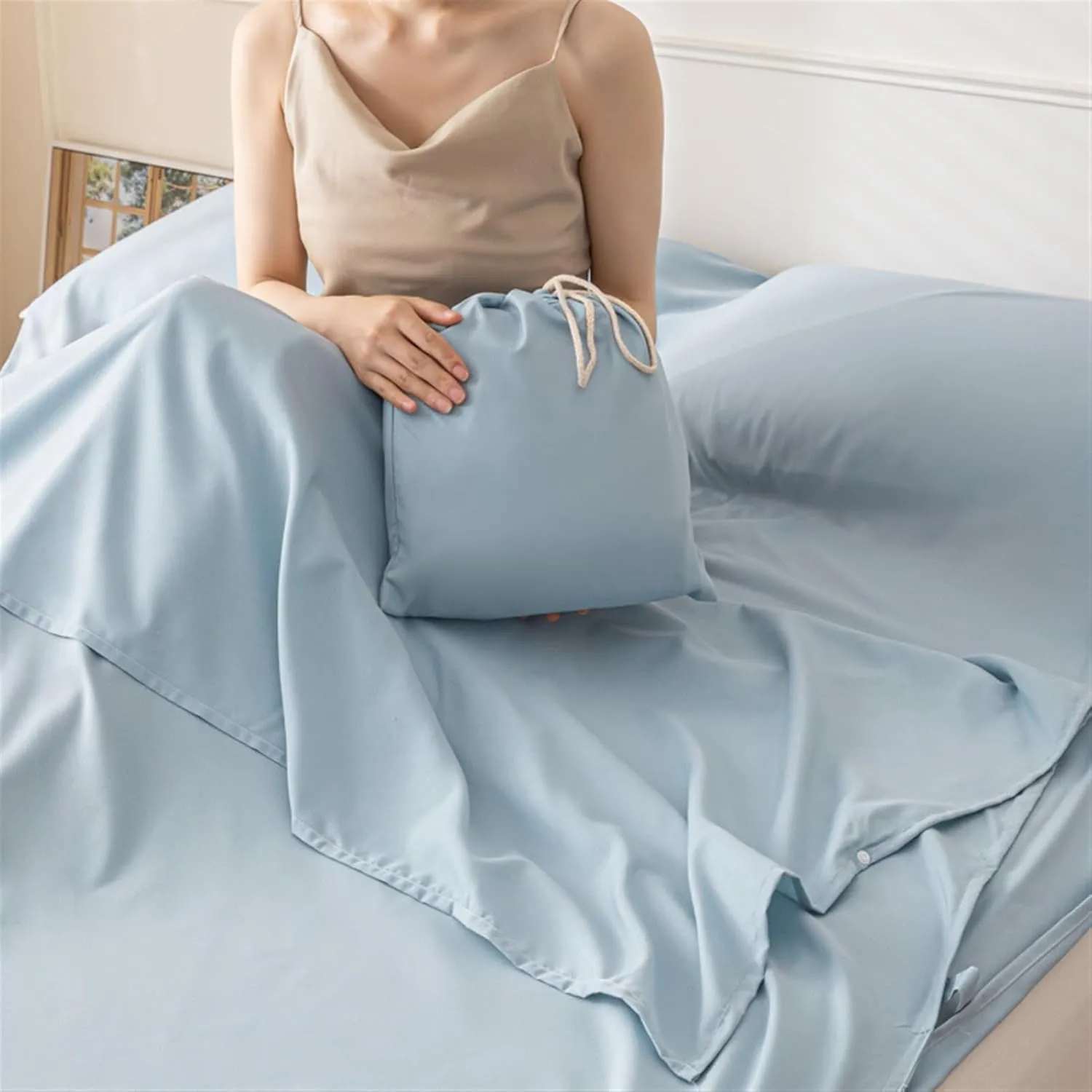 Sleeping Bag Liner Lightweight Portable Sleeping Sheet Dirt-Proof Compact Travel Camping Sheet for Outdoor Travel Hiking Hotels