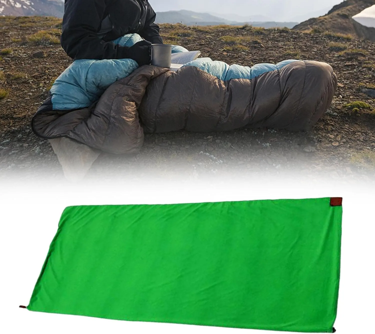 Sleeping Bag Liner with Zipper for Outdoor Use
