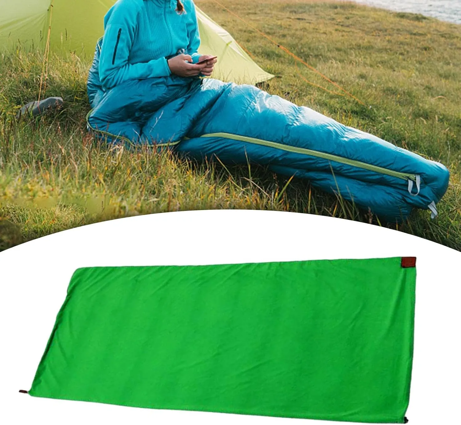 Sleeping Bag Liner with Zipper for Outdoor Use