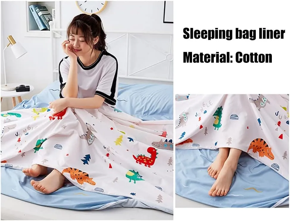 Sleeping Bag Liners Comfortable Cotton Sleeping Bag Liner with Zipper, Camping Sheets and Travel Sheets for Single Double Sleeping Bags, Lightweight and Portable (Size : 120x210cm/47.24x82.67in)