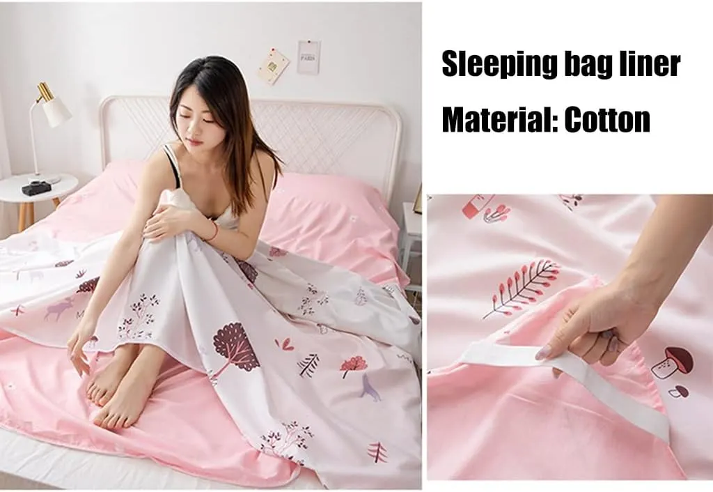Sleeping Bag Liners Compact Cotton Sleeping Bag Liner, Outdoor Camping Travel Single Double Sleeping Bag, for Hotel Dustproof Sheets, Machine Washable (Size : 200x210cm/78.74x82.67in)