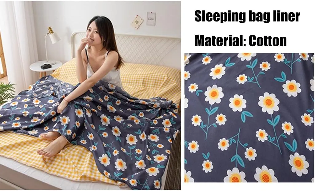 Sleeping Bag Liners Lightweight Portable Cotton Sleeping Bag Liner, Compact Sleeping Bag Sheet Quilt Cover, for Outdoor Camping Travel Hotel Bedding (Size : 80x210cm/31.49x82.67in)