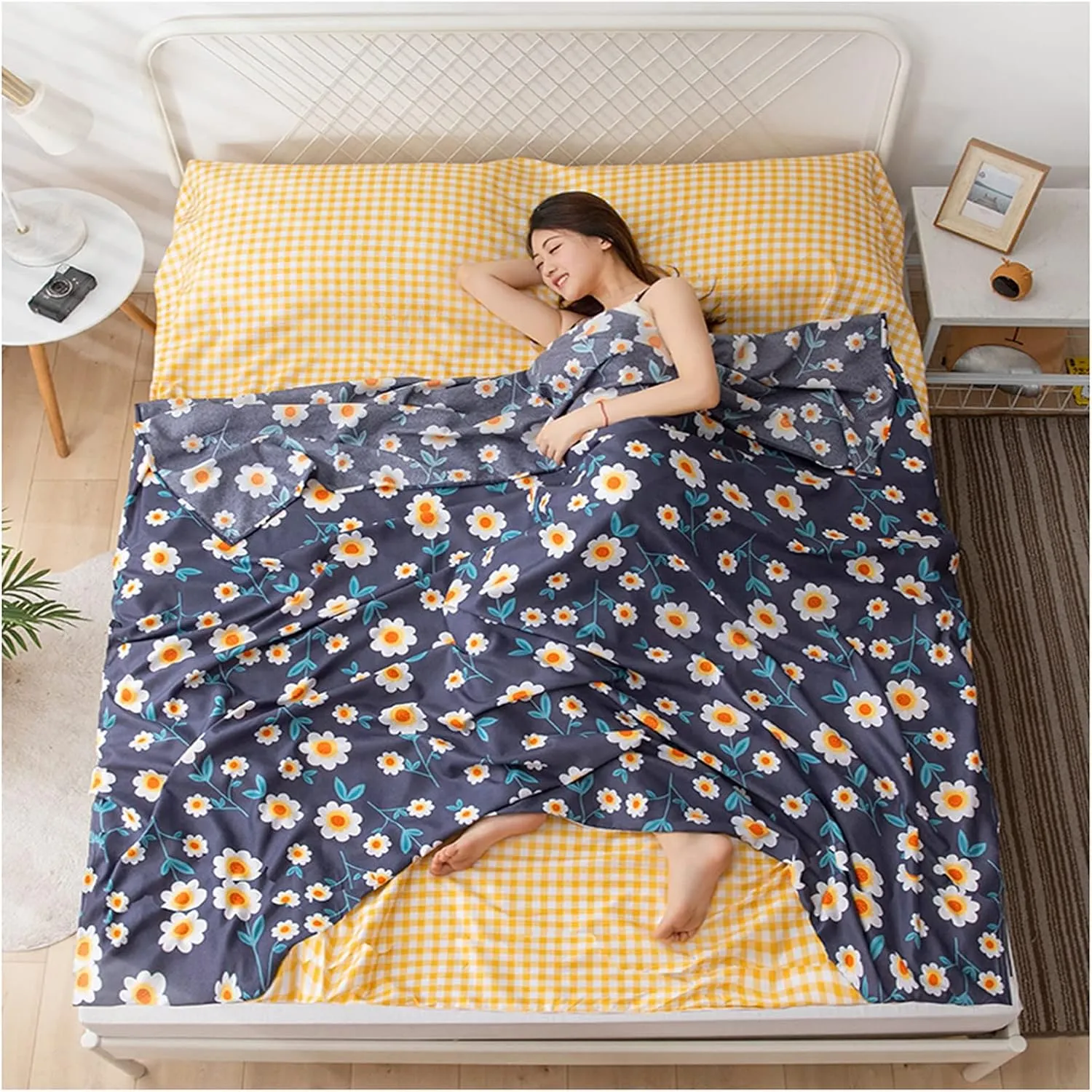 Sleeping Bag Liners Lightweight Portable Cotton Sleeping Bag Liner, Compact Sleeping Bag Sheet Quilt Cover, for Outdoor Camping Travel Hotel Bedding (Size : 80x210cm/31.49x82.67in)