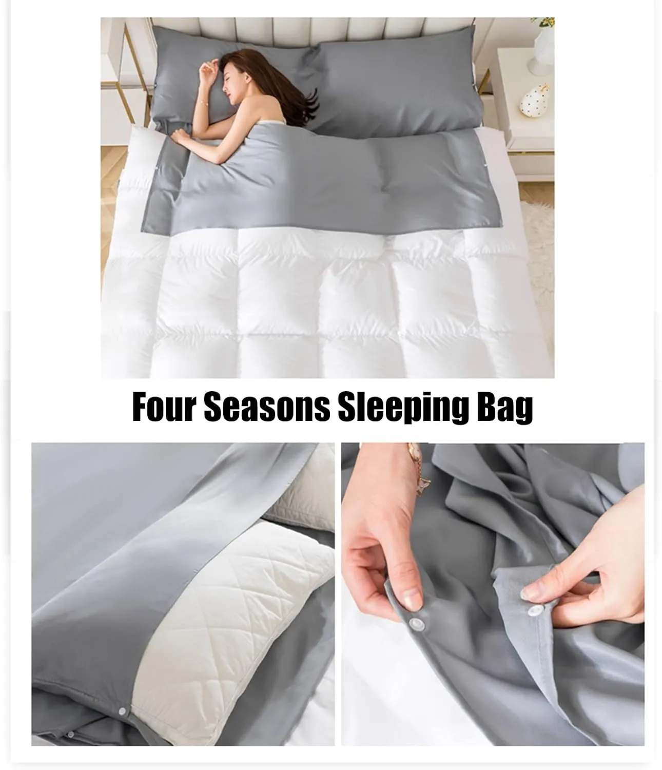 Sleeping Bag Liners Ultralight Adult Sleeping Bag, Portable Camping Trip Hotel Sheets, Comfortable Tencel Sleeping Bag Liner, Pillowcase/Sheet/Quilt Cover All-in-one Bedding