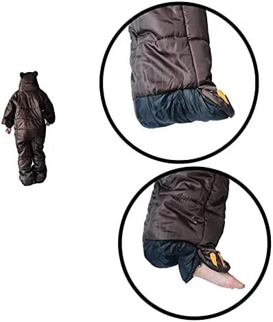 Sleeping Bag Suit for Adults Portable Lightweight 3-4 Season Sleeping Bags with for Arms and Feet Humanoid Sleeping Bag for Camping, Backpacking Or Hiking